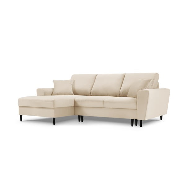 Moghan bézs kordbársony kinyitható sarokkanapé, bal oldali - Micadoni Home-image-3