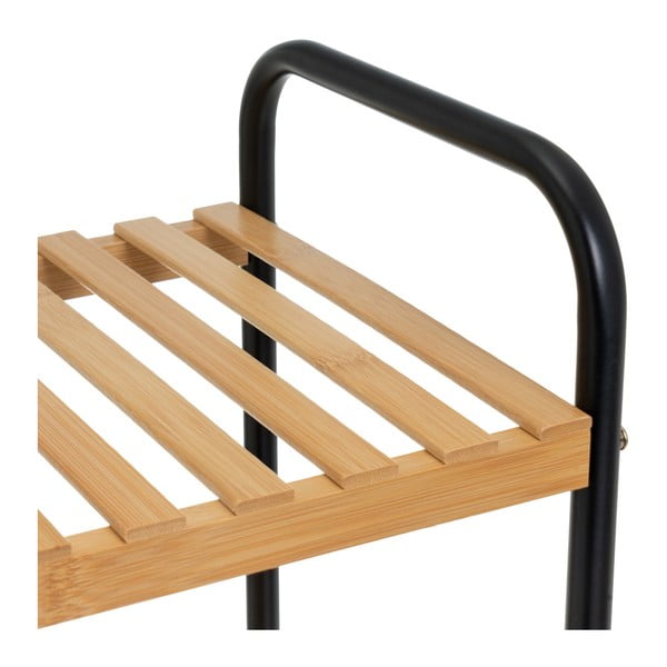 Fekete-natúr színű bambusz polcos állvány 30x75 cm – Casa Selección-image-1