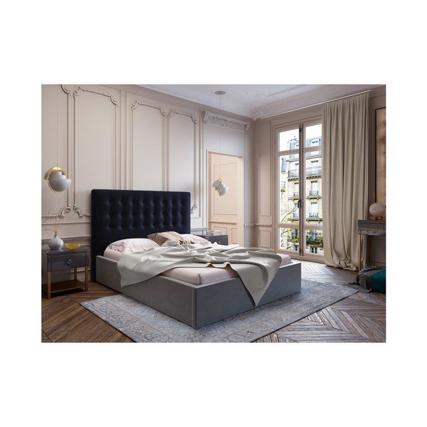 Athena sötétkék ágytámla bársony kárpittal, 160 x 120 cm - Windsor & Co Sofas-image-3