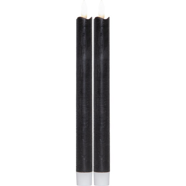 Flamme 2 db fekete LED viaszgyertya, magasság 25 cm - Star Trading