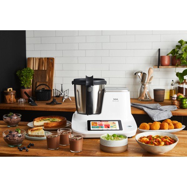 Fehér-ezüstszínű konyhai robotgép Click and Cook – Tefal-image-1