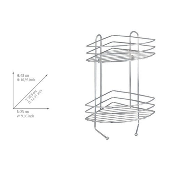 Exclusive kétszintes krómozott fali sarokpolc - Wenko-image-4