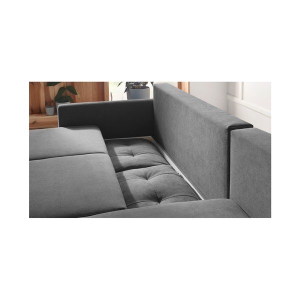 Balio sötétszürke kinyitható sarokkanapé, jobb oldali - Bobochic Paris-image-4
