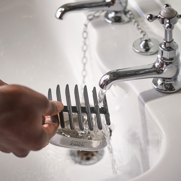 Fényes ezüstszínű rozsdamentes acél szappantartó EasyStore Luxe – Joseph Joseph-image-3