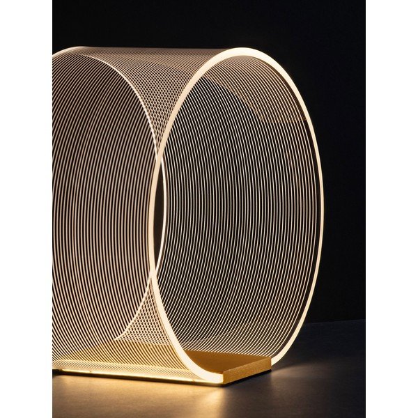 Aranyszínű alumínium LED dimmelhető asztali lámpa akrilüveg búrával (magasság 28 cm) Valentin – Nova Luce-image-2