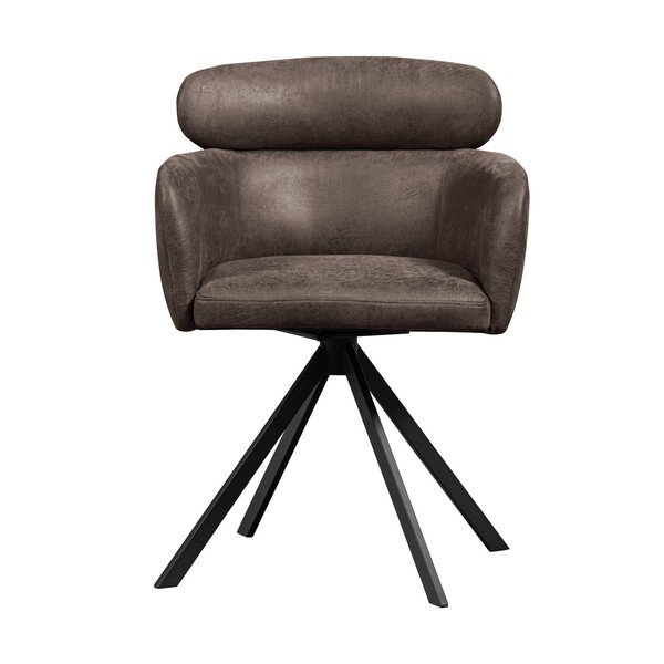 Sötétbarna kárpitozott karfás étkezőfotel Fenne – WOOOD-image-2