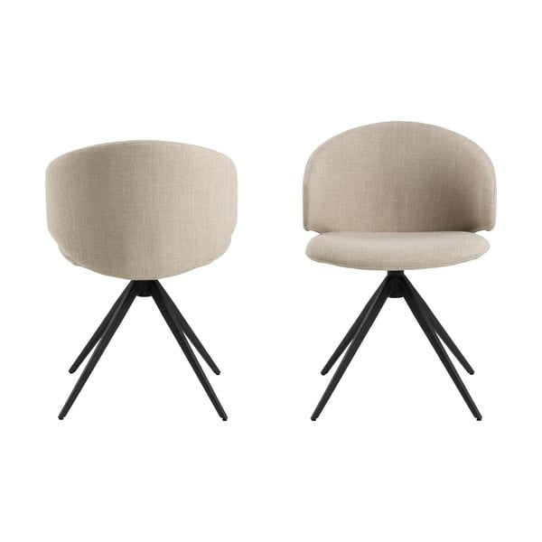 Bézs kárpitozott karfás étkezőfotel Ella – Actona-image-3