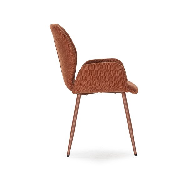 Terrakotta színű kárpitozott étkezőfotel szett 2 db-os Ansu – Marckeric-image-4