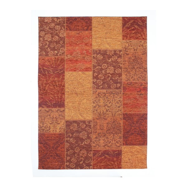 Patchwork Chennile Terracotta piros szőnyeg, 155 x 230 cm - Flair Rugs