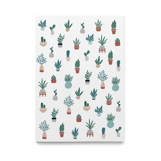 Sima füzet újrahasznosított papírból szobanövények mintával, A5, 60 oldal - Printintin