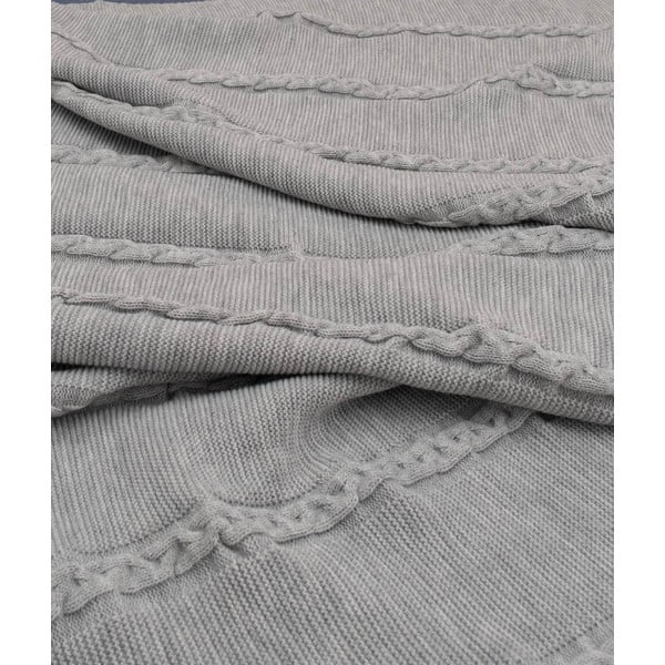 Szürke ágytakaró 200x220 cm Trenza – Oyo Concept-image-1