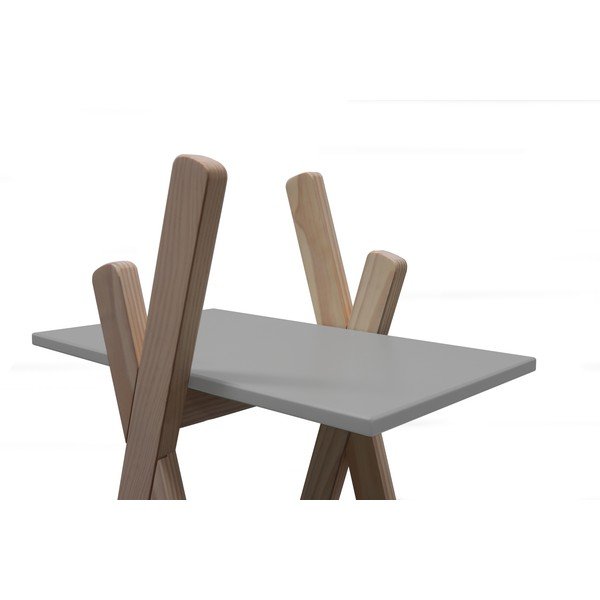 Elisa gyerek könyvespolc szürke polcokkal, borovi fenyő konstrukcióval - Marckeric-image-4