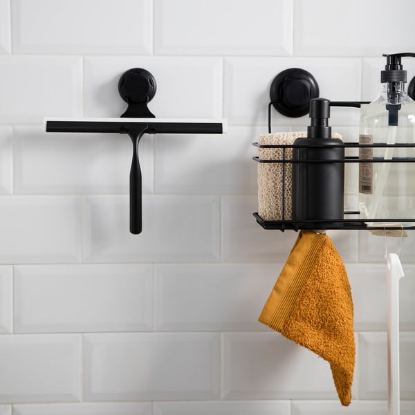 Bestlock Black Double Hook Squeegee fekete vízlehúzó öntapadós tartóval - Compactor-image-1