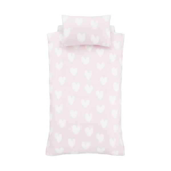 Egyszemélyes flanel gyerek ágyneműhuzat 135x200 cm Hearts – Catherine Lansfield-image-2