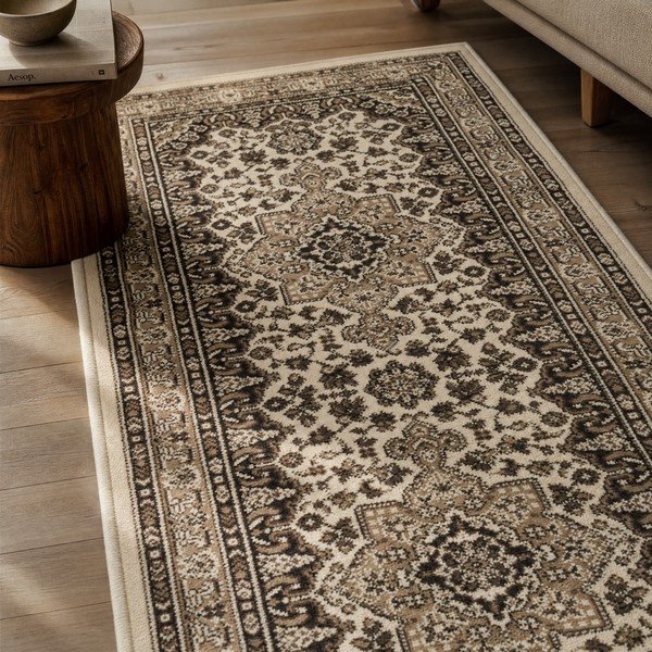 Parun Tabriz bézs futószőnyeg, 80 x 250 cm - Nouristan-image-1