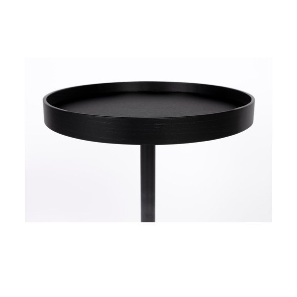 Kerek tárolóasztal tölgyfa dekoros asztallappal ø 40 cm Yuri S – White Label-image-2