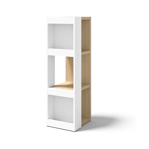 Fehér könyvespolc tölgyfa dekorral 40x114 cm Ella - TemaHome-image-1