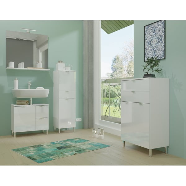 Fali tükör világítással-polccal 76x75 cm – Germania-image-4