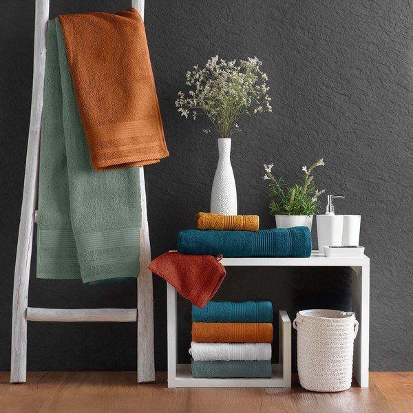 Téglavörös frottír pamut törölköző 30x50 cm Tendresse – douceur d'intérieur-image-3