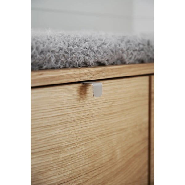 Szürke-natúr színű ülőkés cipőtartó tölgyfa dekorral Confetti – Rowico-image-4