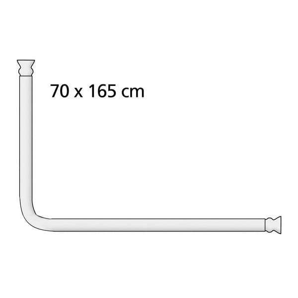 Black fekete univerzális sarok zuhanyfüggöny rúd, ø 2 cm - Wenko-image-3