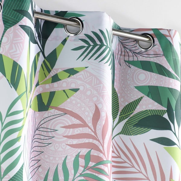 Zöld-rózsaszín függöny 140x260 cm Assana – douceur d'intérieur-image-1