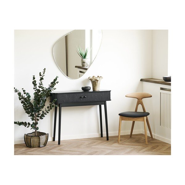 Fekete-natúr színű tölgyfa étkezőszék Lanuza – House Nordic-image-3