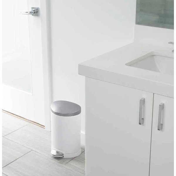 Fehér acél pedálos szemetes 6 l – simplehuman-image-1