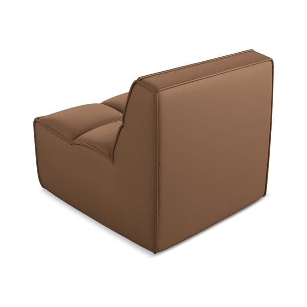 Barna bőrutánzat kanapé modul Kalai – Makamii-image-2