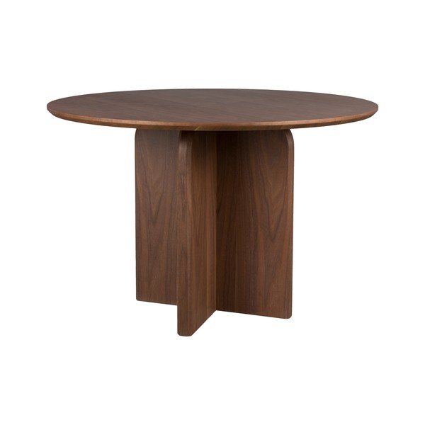 Kerek étkezőasztal diófa dekorral ø 120 cm Laurent – White Label