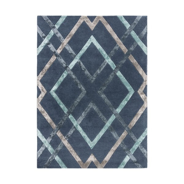 Trellis kék viszkóz szőnyeg, 120 x 170 cm - Flair Rugs