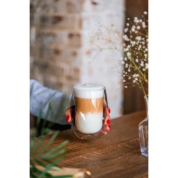 Geo 2 db-os duplafalú lattés pohár készlet, 350 ml - Vialli Design-image-3