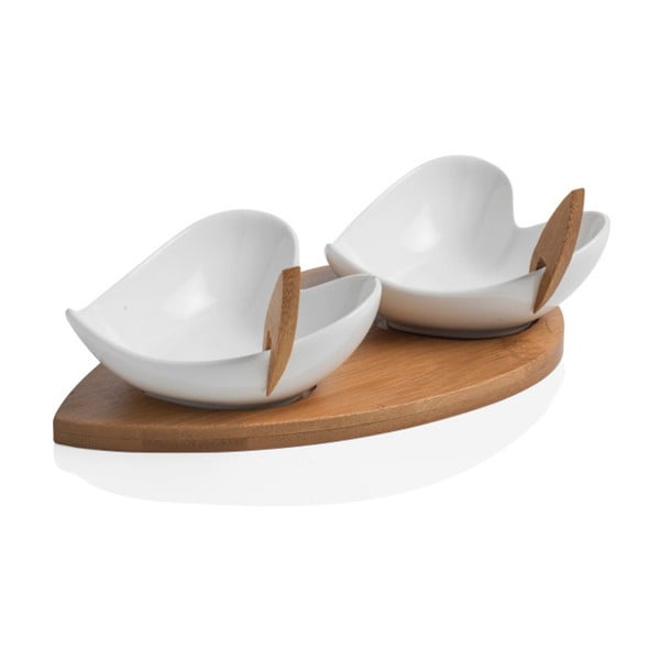 Coeur Blanc tálalóedény bambusz alátéttel és két pálcával - Brandani-image-1