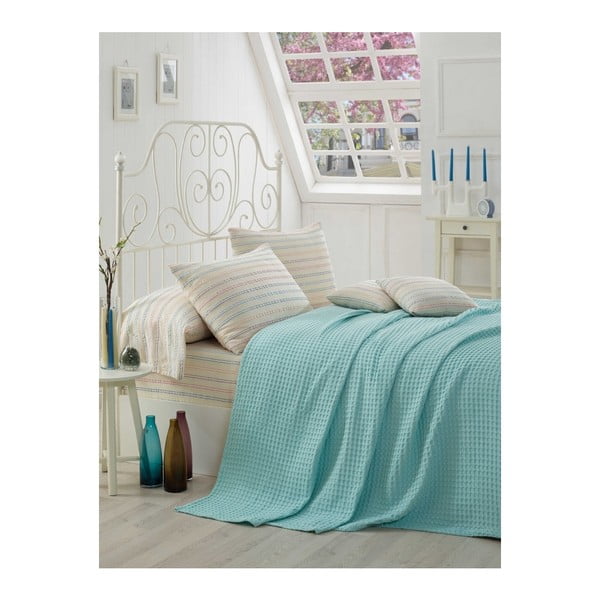 Torquisso pamut ágytakaró kétszemélyes ágyra, lepedő és párnahuzatok szett, 200 x 230 cm