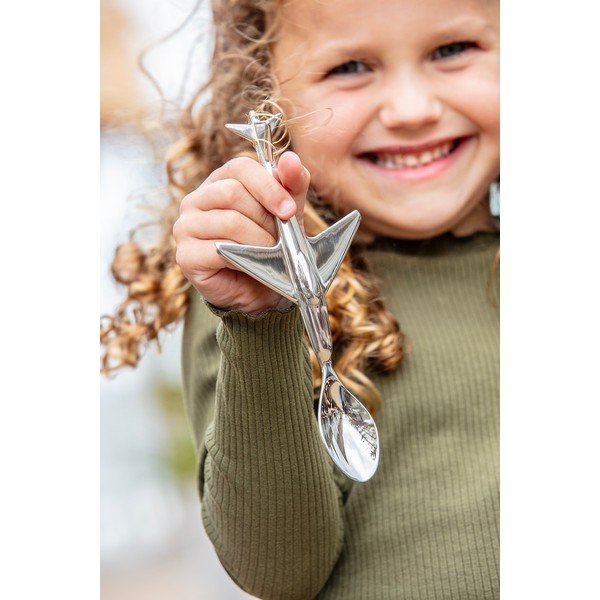 Ezüstszínű rozsdamentes acél gyerek kanál Plane – Zilverstad-image-1