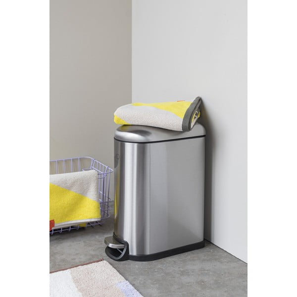 Ezüstszínű rozsdamentes acél pedálos szemetes 10 l Wather – Mette Ditmer Denmark-image-3