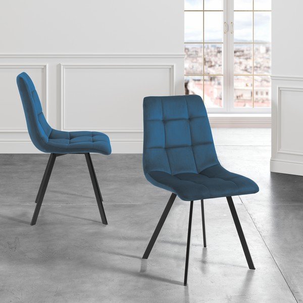 Kék bársony étkezőszék szett 2 db-os Toffee – Tomasucci-image-1