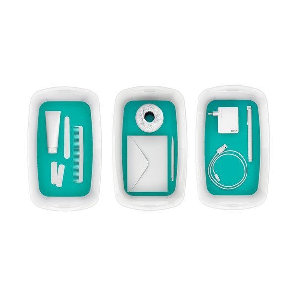 Office fehér-türkizkék fedeles tárolódoboz, térfogat 5 l - Leitz-image-2