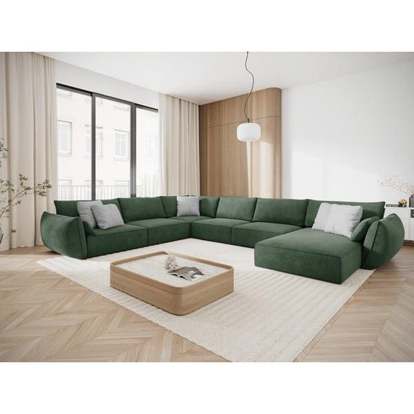 Sötétzöld sarokkanapé (bal oldali) Vanda – Mazzini Sofas-image-1