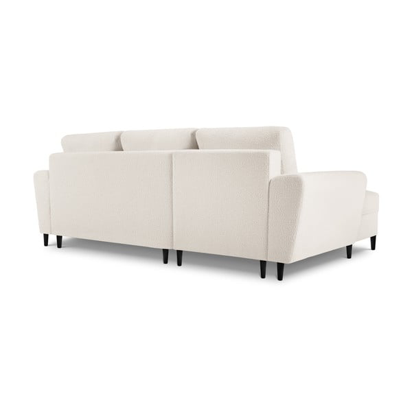 Bézs buklé kinyitható tárolóhelyes sarokkanapé (bal oldali-heverő résszel) Kyoto – Cosmopolitan Design-image-4