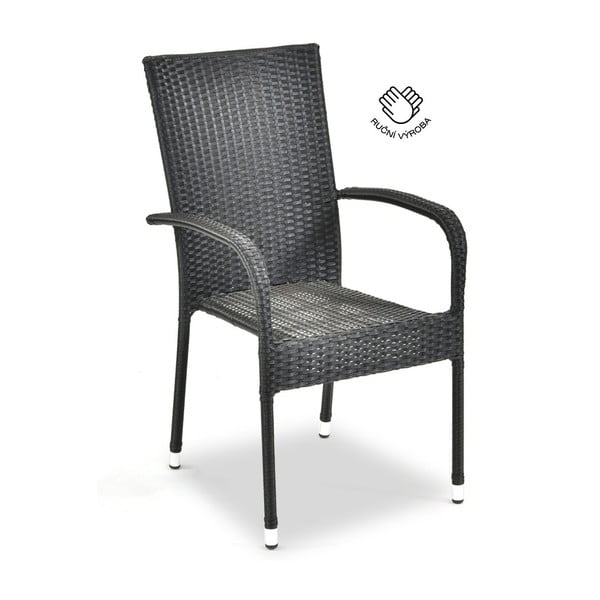 Paris fekete műrattan kerti szék - Bonami Essentials-image-2