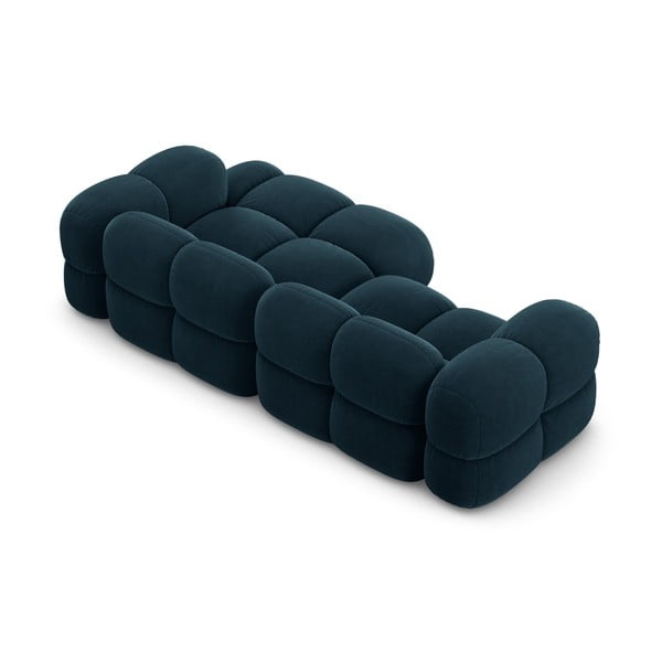 Sötétkék bársony sarokkanapé (jobb oldali-heverő résszel) Loretto – Cosmopolitan Design-image-4