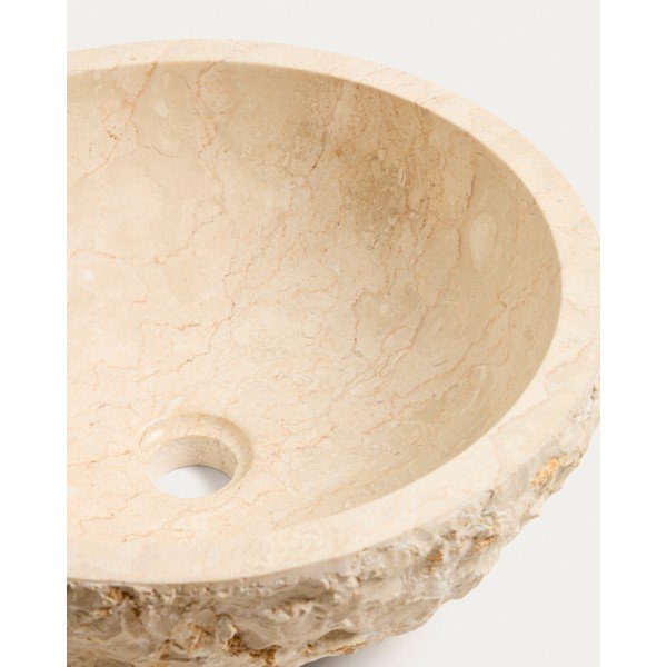 Bézs kő kerek mosdókagyló ø 40 cm Orvane – Kave Home-image-3
