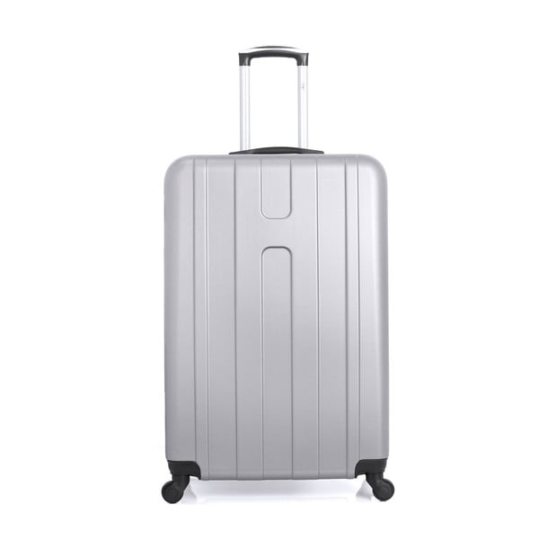 Ioulia ezüstszínű gurulós bőrönd, 37 l - Hero