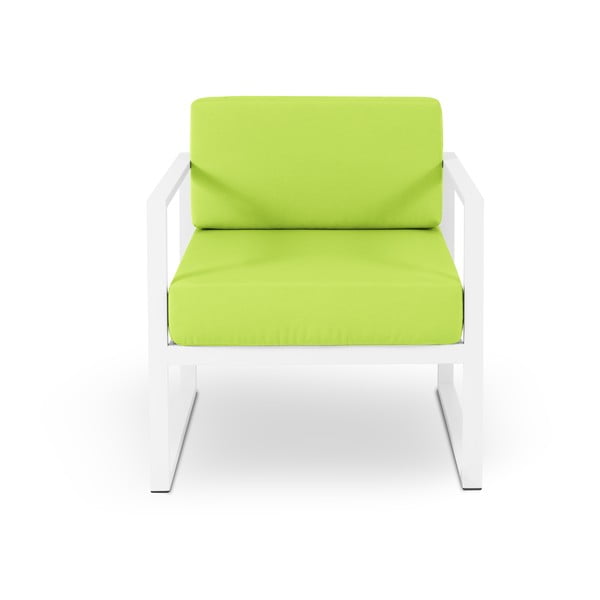 Nicea lime zöld kültéri szék fehér kerettel - Calme Jardin