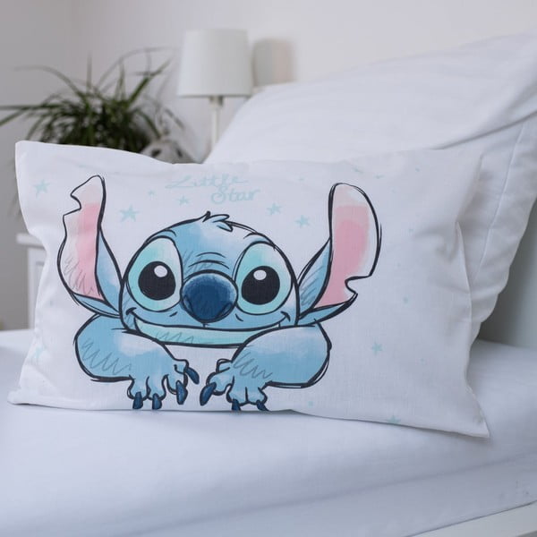 Fehér pamut gyerek ágyneműhuzat babaágyhoz 100x135 cm Lilo and Stitch "White Star" – Jerry Fabrics-image-3