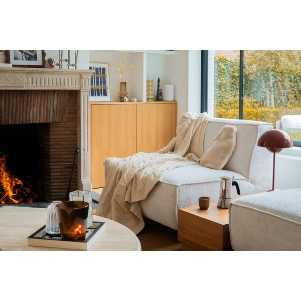 Elefántcsont színű mikroplüss takaró 130x170 cm Aspen – Tiseco Home Studio-image-1