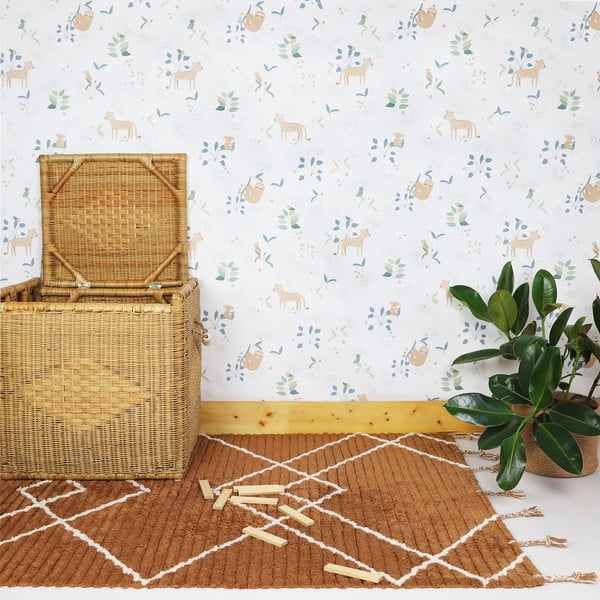 Lassa barna kézzel készített pamut szőnyeg, 100 x 150 cm - Nattiot-image-1