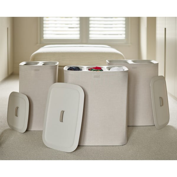 Bézs textil szennyeskosár 90 l Tota Trio – Joseph Joseph-image-4