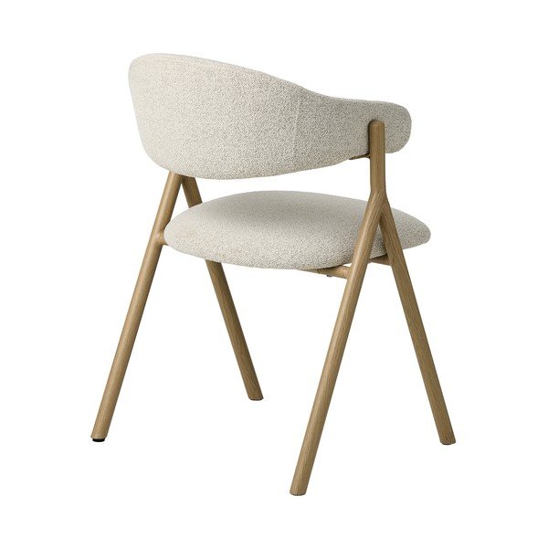 Krémszínű-natúr színű kárpitozott karfás étkezőfotel Frances – Unique Furniture-image-1